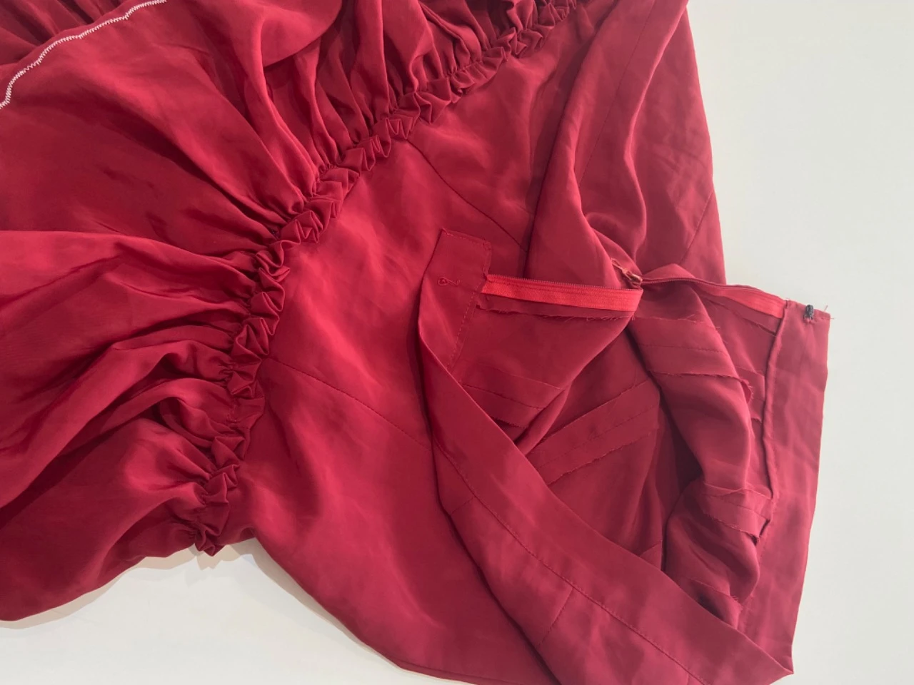 208 saia larga Rociera vermelho vinho – photo 3